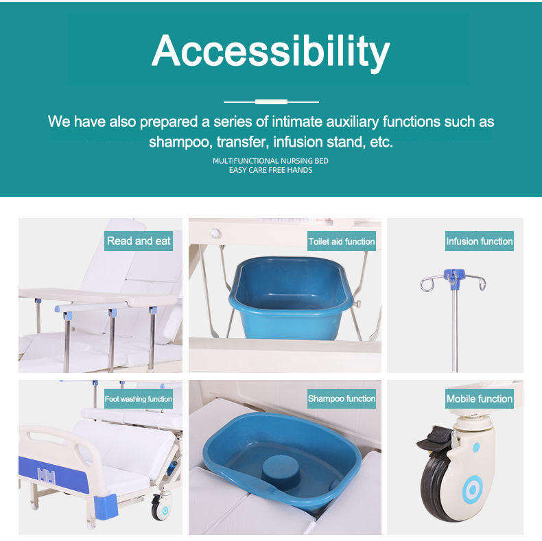 Multifunctional manu operated Home Care lectum manual hospitalis Medical senes nutrientibus lectum ad Fome usus