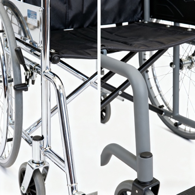 Wheelchair frame Chrome Plated vs Powder-Coated