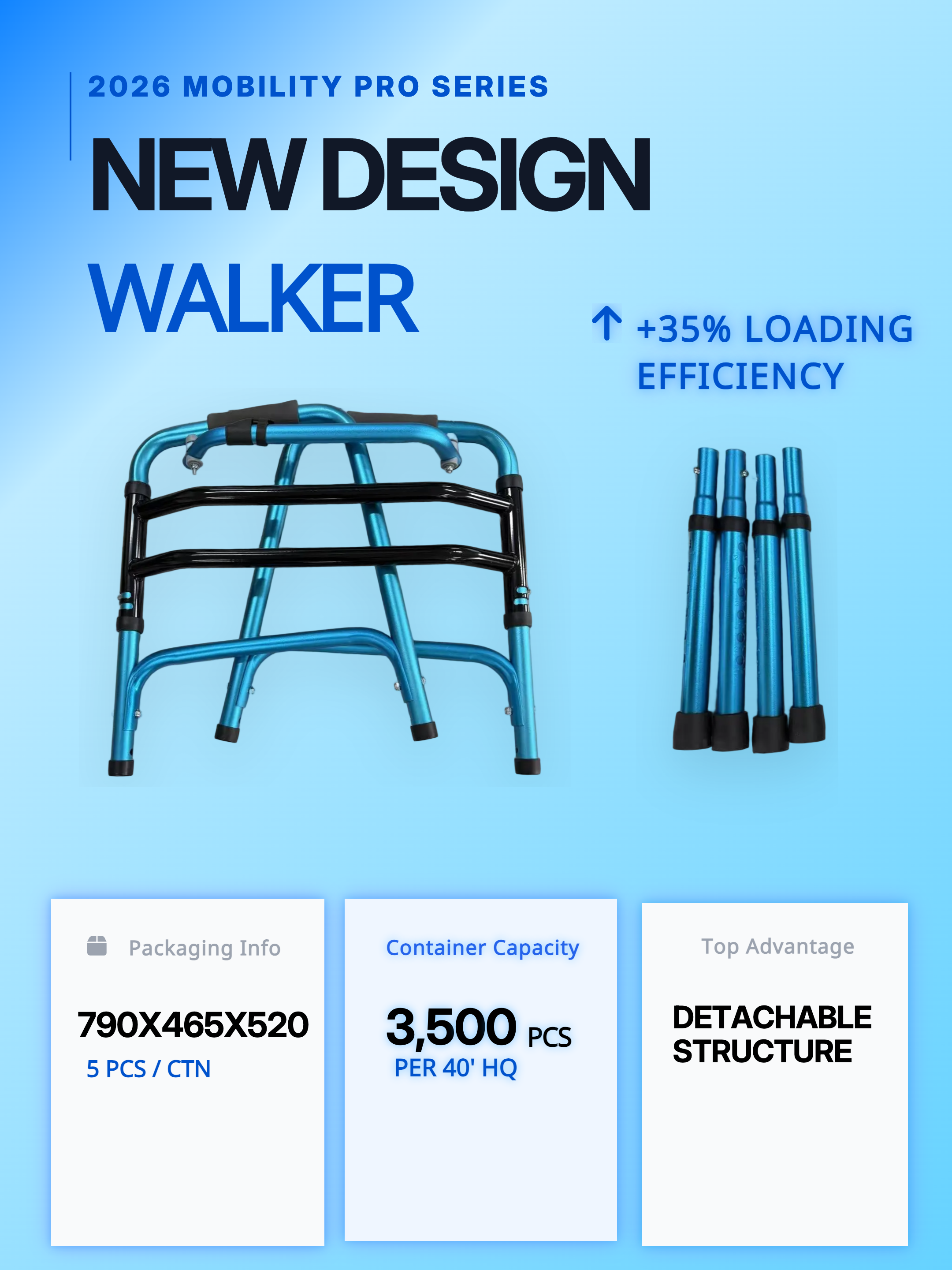 Delapse Leg Aluminium Walker Space Excepto stipare