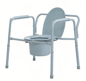 Lupum Bariatric Bedside Commode - Foldable Ferro Frame, 500lb/650lb/1000lb Capacitas - FDA & CE Approbata