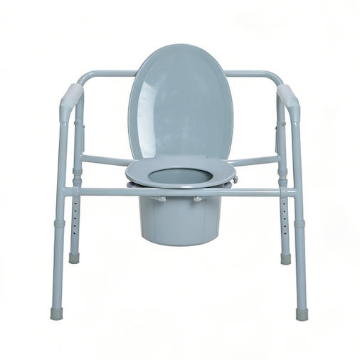 Lupum Bariatric Bedside Commode - Foldable Ferro Frame, 500lb/650lb/1000lb Capacitas - FDA & CE Approbata