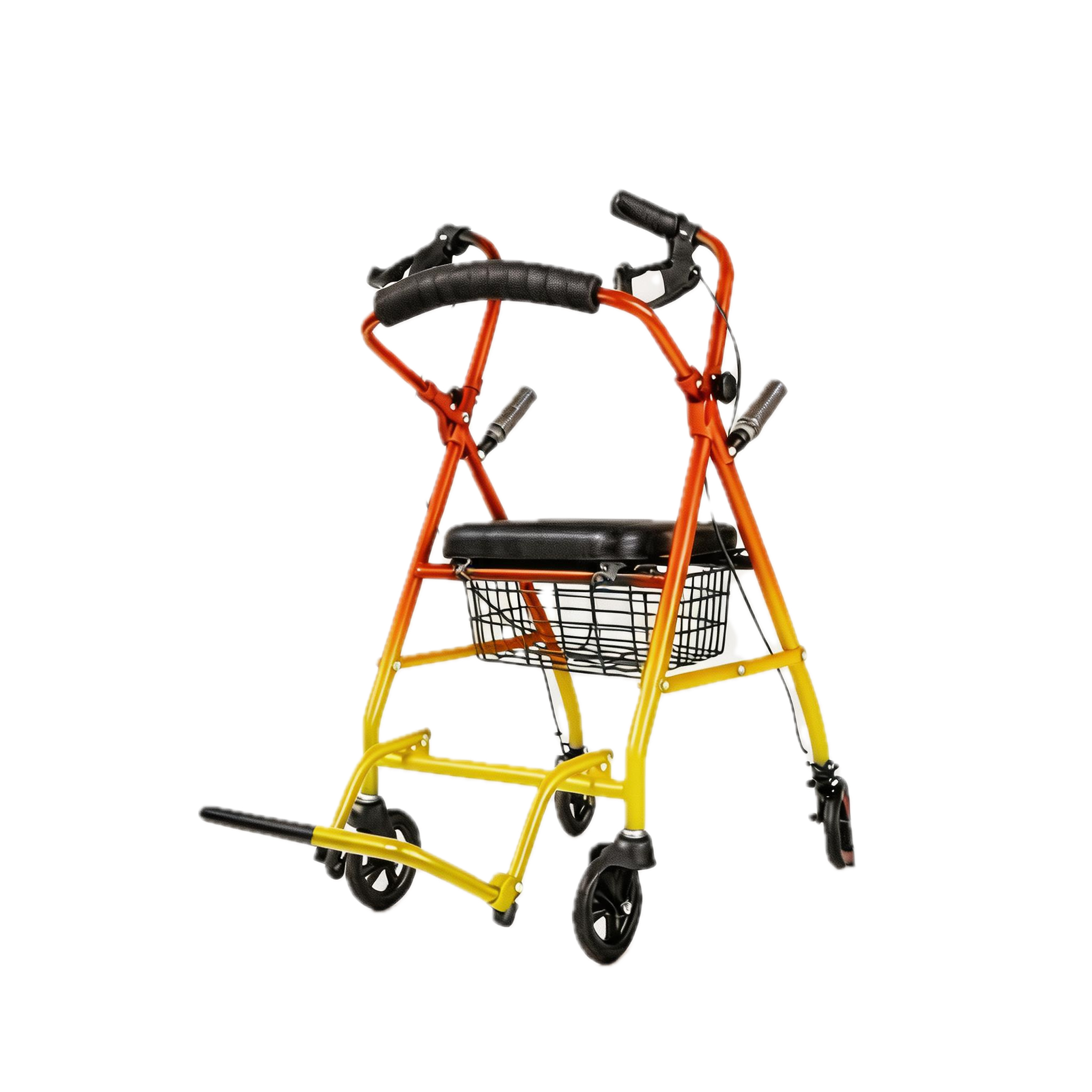 BME885 II-in-I Foldable Rollator et onerariam Cathedram cum Padded Sedes et Foldable Footrest