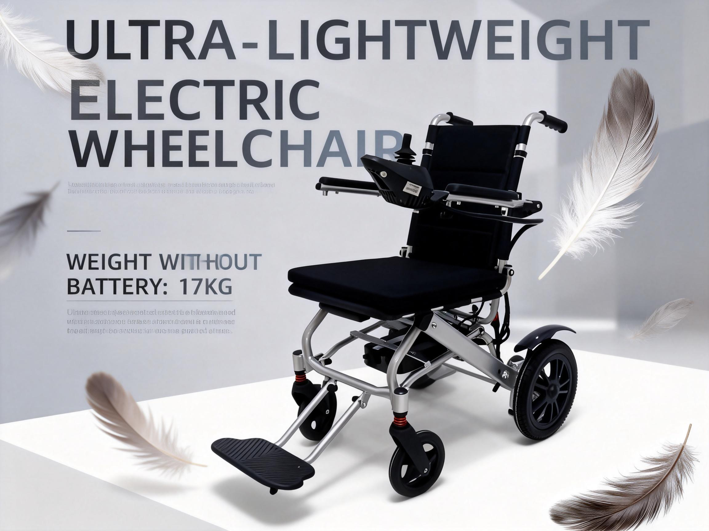 Ultra leve pondus electricum wheelchair aluminium frame cum conceptu pluma
