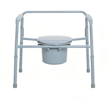 Lupum Bariatric Bedside Commode - Foldable Ferro Frame, 500lb/650lb/1000lb Capacitas - FDA & CE Approbata