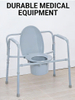 Lupum Bariatric Bedside Commode - Foldable Ferro Frame, 500lb/650lb/1000lb Capacitas - FDA & CE Approbata