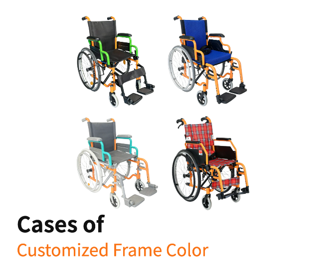 Casus nativus frame color pro liberis wheelchairs