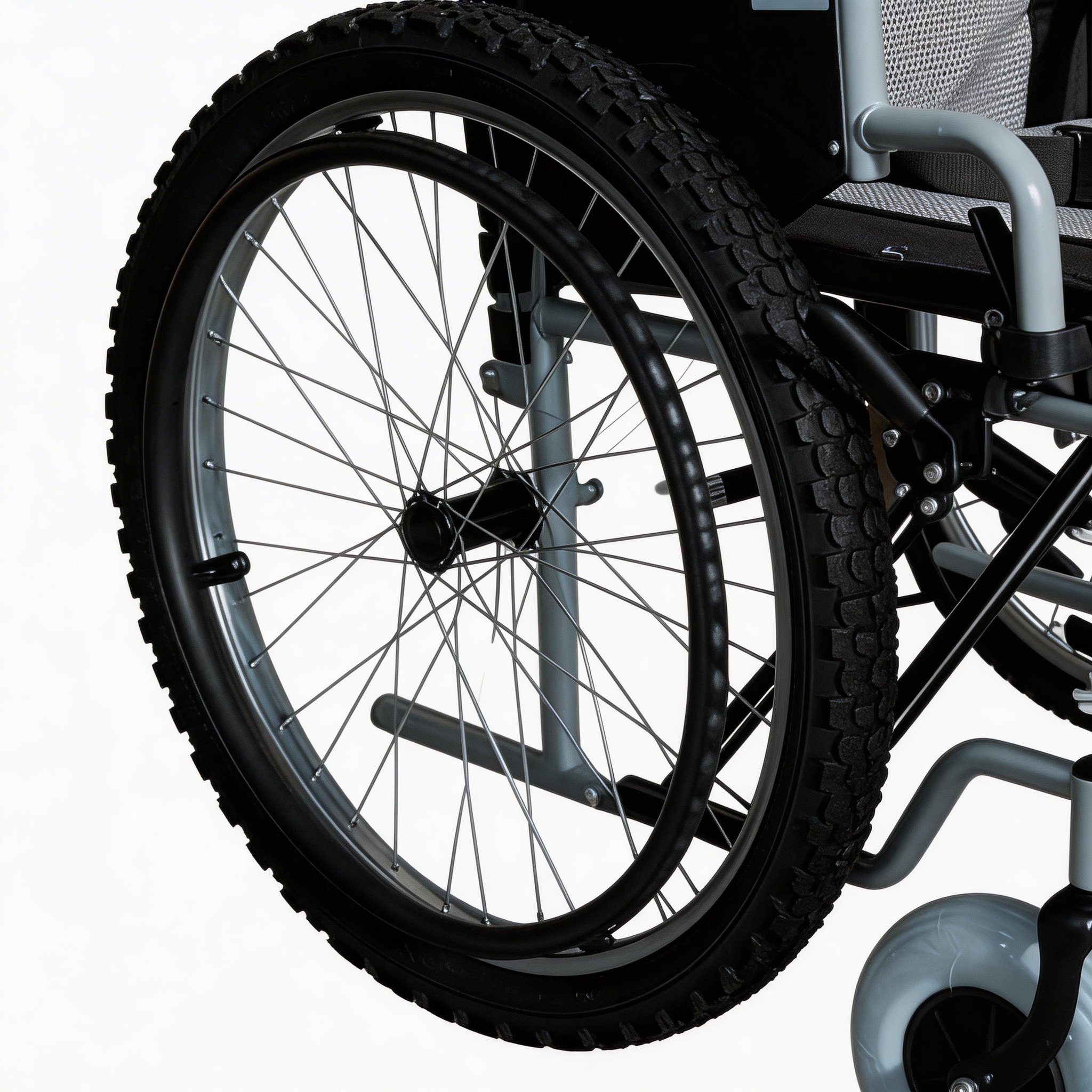 Wholesale Fat Tyre All-Terrain Manual Wheelchair | Vestibulum Audi Rotae & Gravis Officium Steel Frame