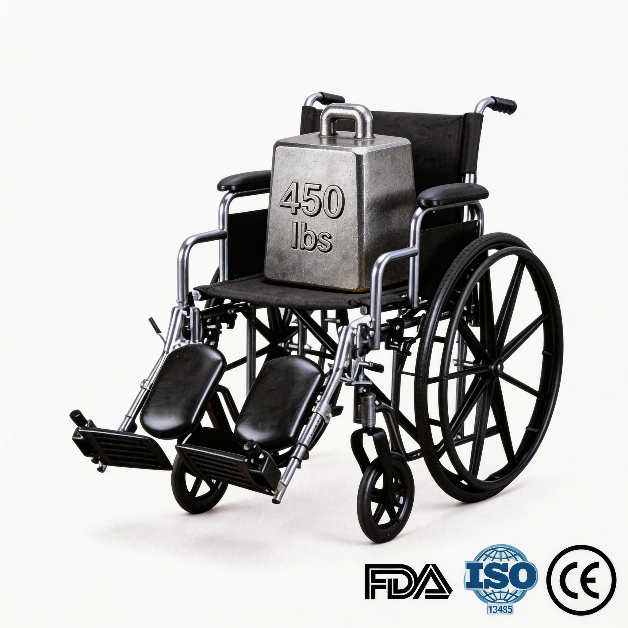 BME4618 24 Inch High-Capacity Bariatric Manual Wheelchair | CD Lbs Max Lond