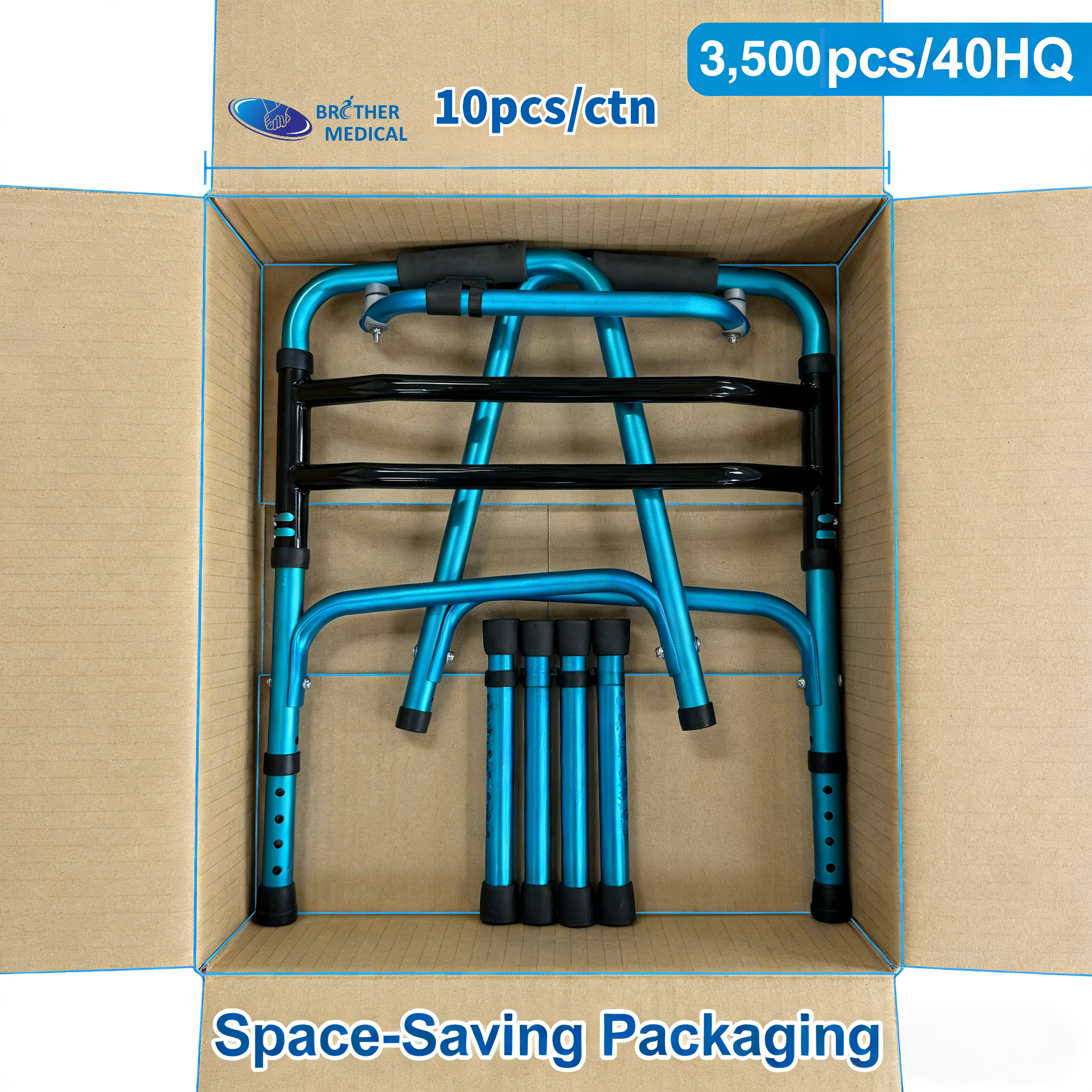 Aluminium Walker 10pcs per currus pro receptaculo loading