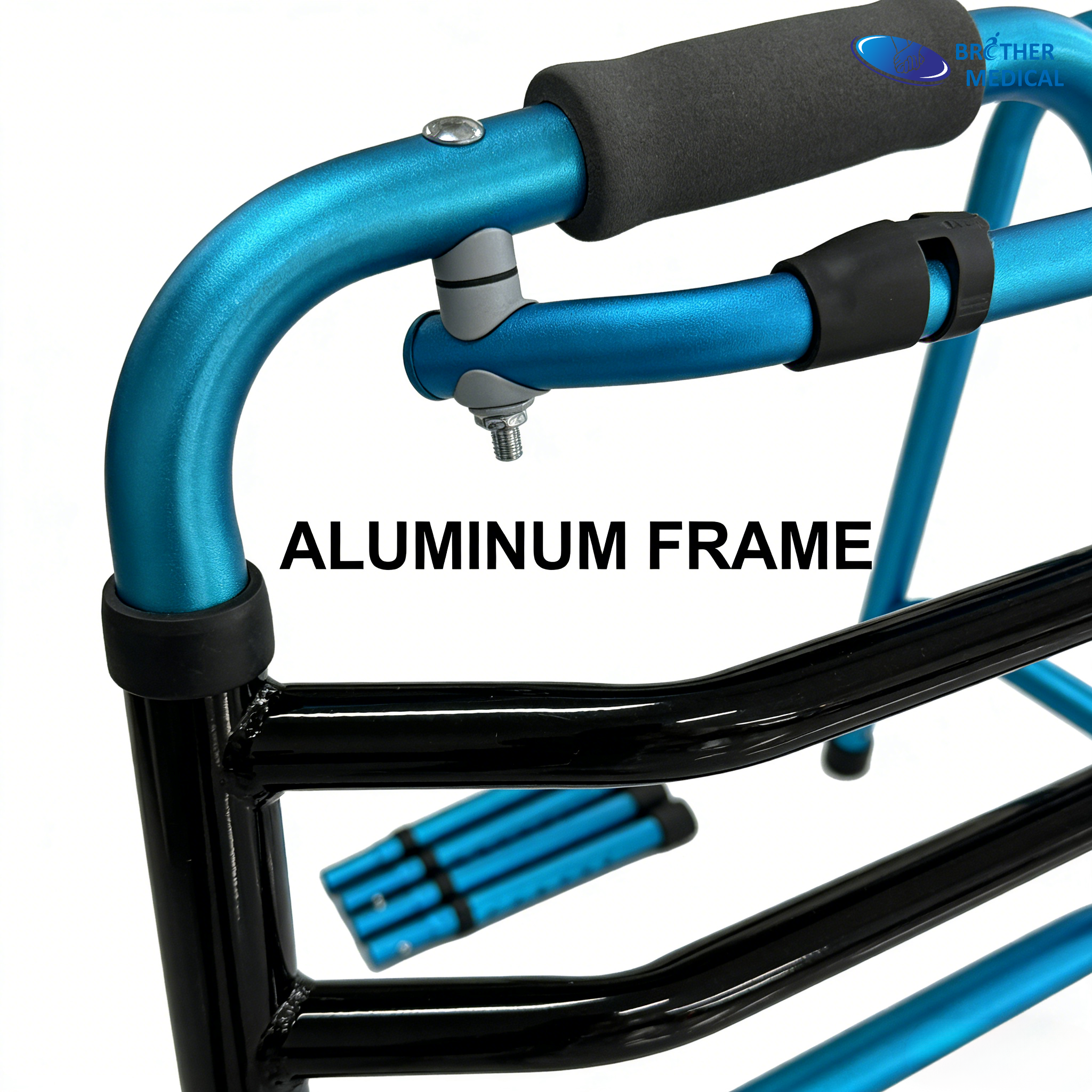 Blue Aluminium Walker cum delapsis cruribus