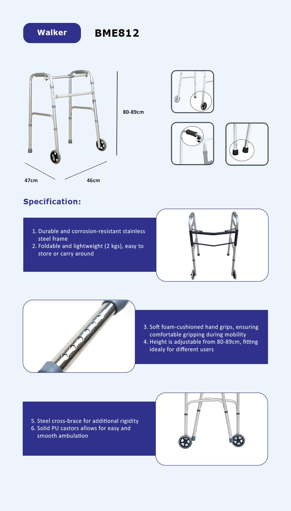 BME812 Rollator Walker Description